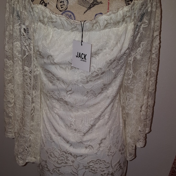 SOLD///JACK by BB Dakota Ivory Floral Lace Dress - Picture 6 of 7